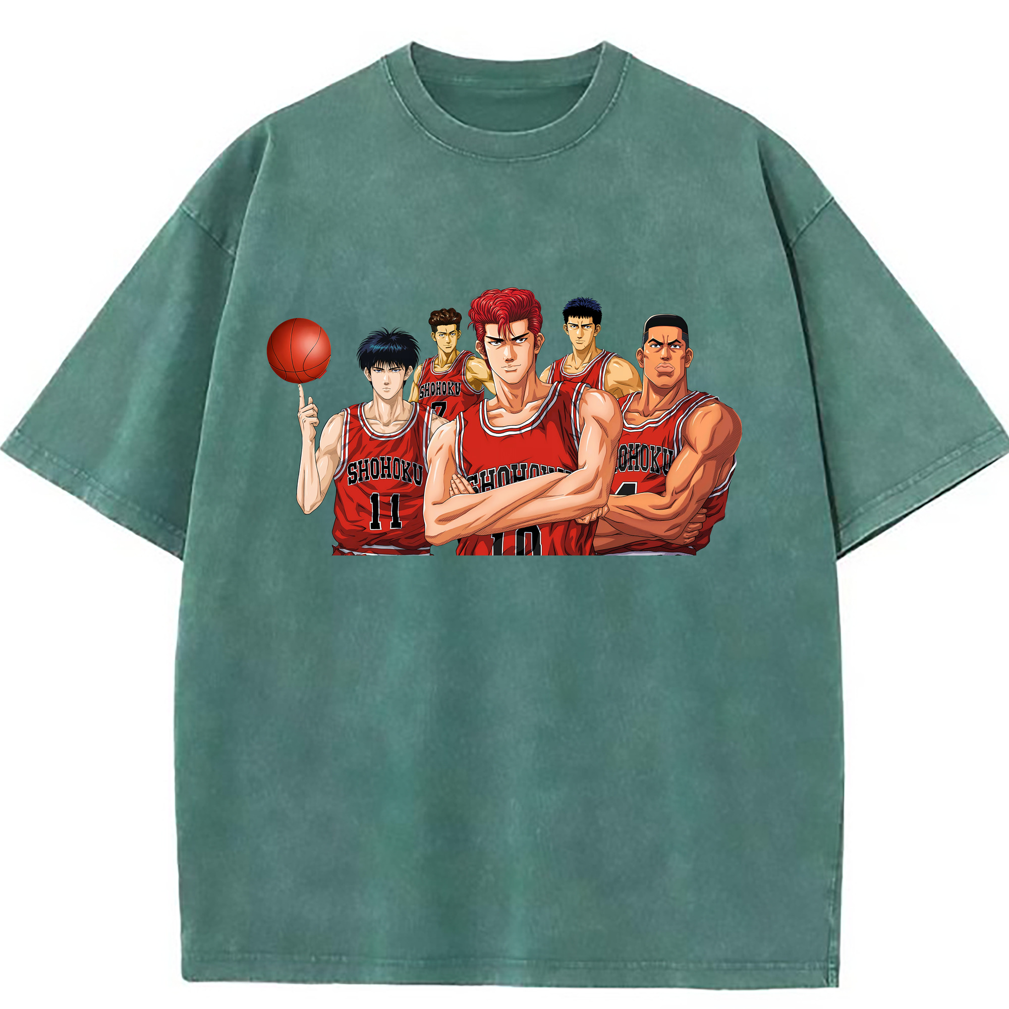 （画像用） SLAM DUNK／スラムダンク 綿100% ヴィンテージ風 半袖Tシャツ（フロントプリント）